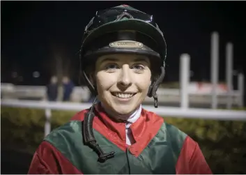  ??  ?? Dundalk delight: Emma Doyle had plenty to smile about after her first winner last Friday