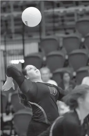  ?? Bud Sullins/Special to the Herald-Leader ?? Allie Bowman prepares to serve the ball in a match earlier this season. Bowman is among the team leaders in service aces.