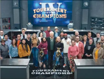  ?? ?? Guy Fieri (center) hosts “Tournament of Champions IV”