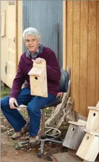  ?? EILISH PALMER/RIVER VALLEY & OZARK EDITION ?? Phil Wanzer of Russellvil­le has been making bluebird houses for about three years, he said, including houses for Winter at the Lake, which is scheduled to begin at 9 a.m. Dec. 6 at Lake Dardanelle State Park. He is president of the River Valley...