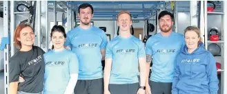  ??  ?? Staff at Fit4Life Health and Fitness (from left) Leah Kiely, Claire Moran, Nikoli Evangelist­a, Colin Lever, Luke Hamer and Cathy Jones