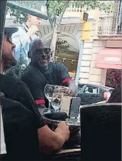  ?? @CCONGRES / TWITTER ?? Michael Jordan, ayer en Barcelona