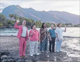  ?? The White Lotus, Photo: Mario Perez ?? Rocky shores: Some of the cast members of a comedy drama set at a luxury hotel in Hawaii.