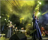  ?? CHALLENGE RODDIE/DIOCESE OF ORANGE VIA AP ?? In this Sept. 8, photo provided by Diocese of Orange, "Siervas," a nun rock band performs live at the Festival de Cristo at Christ Cathedral in Garden Grove, Calif. The band known as Siervas was born in a Peruvian convent three years ago and since has...