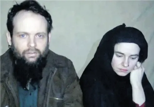  ?? SITE INTEL GROUP VIA THE ASSOCIATED PRESS ?? Joshua Boyle and Caitlan Coleman were kidnapped in Afghanista­n in 2012 and freed in October 2017.