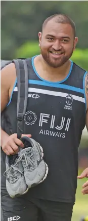  ?? Photo: Ronald Kumar ?? Leeroy Atalifo during the Fiji Airways Flying Fijians trainning session at Albert park in Suva.