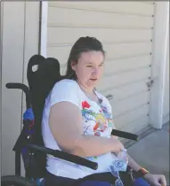  ?? BEA AHBECK/NEWS-SENTINEL ?? Kimberly Froberg sits outside her residence in Lodi on Friday.