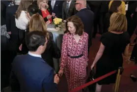  ?? HARNIK ?? In this May 2 photo, CIA Director-nominee Gina Haspel attends the ceremonial swearing in for Secretary of State Mike Pompeo at the State Department in Washington. AP PHOTO/ANDREW