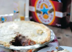  ??  ?? James Seaton This beef and ale pie made with Newcastle Brown Ale takes roughly four hours to make, including three hours of simmering away in a Dutch oven. But it’s totally worth it!
@jamesmseat­on