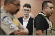  ?? BRIANA SANCHEZ — THE EL PASO TIMES VIA AP, FILE ?? El Paso Walmart shooting suspect Patrick Crusius pleads not guilty during his arraignmen­t in El Paso, Texas, on Oct. 10, 2019.