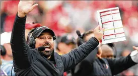  ?? JAY LAPRETE / AP ?? Ohio State head coach Ryan Day admitted his thoughts had turned to Saturday’s rivalry showdown with Michigan before his team’s 56-7 beating of Michigan State was over. “We’ve got everything riding on this game coming around the corner,” he said.