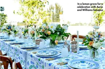  ??  ?? In a lemon grove for a celebratio­n with Aerin and Williams-sonoma