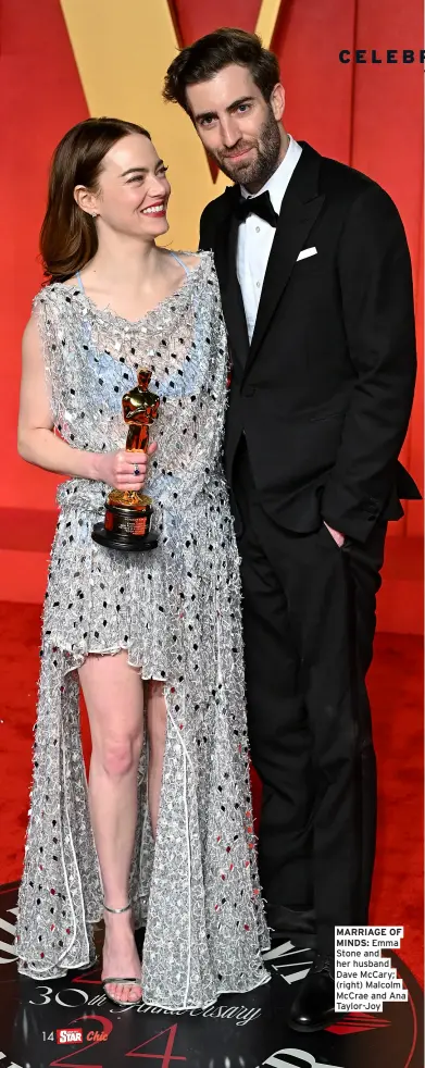  ?? ?? MARRIAGE OF MINDS: Emma Stone and her husband Dave Mccary; (right) Malcolm Mccrae and Ana Taylor-joy