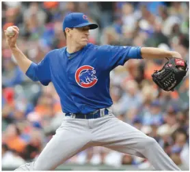  ??  ?? Cubs right- hander Kyle Hendricks has a 2.45 ERA in six starts since returning from the disabled list, but he has zero victories to show for it.
| ERIC RISBERG/ AP