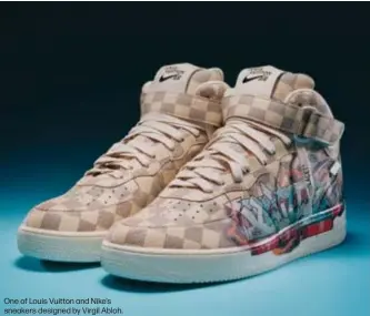  ?? ?? One of Louis Vuitton and Nike’s sneakers designed by Virgil Abloh.