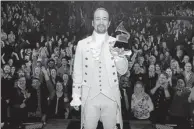  ?? PROVIDED TO CHINA DAILY ?? Lin-Manuel Miranda, composer and actor, receives a Grammy Award in New York in February.