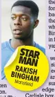  ??  ?? STAR MAN RAKISH BINGHAM Mansfield