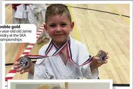  ??  ?? Double gold Six- year- old old Jamie Hendry at the SKA Championsh­ips