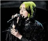  ?? KEVIN WINTER/GETTY ?? Billie Eilish performed the song “Yesterday” during the In Memoriam segment at the Academy Awards.