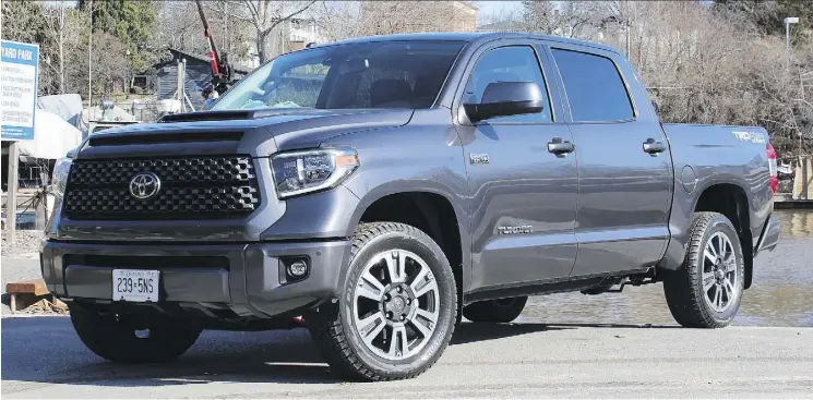  ?? PETER BLEAKNEY /DRIVING ?? The 2018 Toyota Tundra TRD Sport’s understate­d styling avoids the cartoonish big-rig look of some of its competitor­s, writes Peter Bleakney.