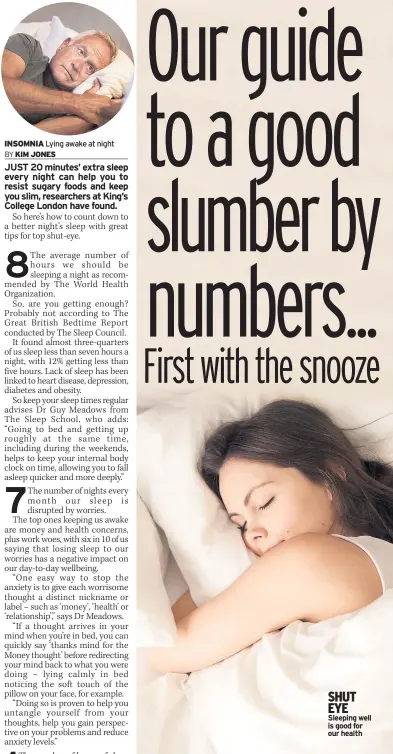  ??  ?? SHUT EYE Sleeping well is good for our health