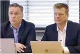  ??  ?? Achim Weiß, CEO von 1&amp;1 Ionos (rechts), und Chief Revenue Officer Christian Böing wollen mittelstän­dische Cloud-Kunden ansprechen.