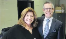  ??  ?? The National Philanthro­py Day luncheon on Nov. 15 was all about honouring individual­s and organizati­ons that give much of their time, treasure and talent. Pictured are co-emcees Angela Knight and Dave Kelly.