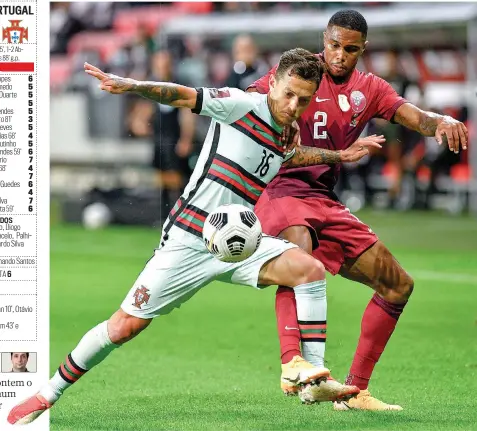  ??  ?? Otávio apontou o segundo golo de Portugal no triunfo sobre o Qatar, anfitrião do Mundial de 2022