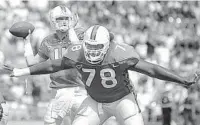  ?? ROBERT DUYOS/SUN SENTINEL ?? Former Hurricanes great Bryant McKinnie is among first-time candidates on the 2022 College Football Hall of Fame ballot.