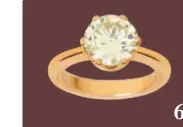  ??  ?? 6.Anillo de oro amarillo y diamante.
Yellow gold diamond ring.