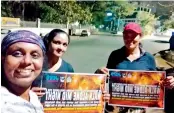  ?? —DC ?? Shyni Rajkumar, Vineetha Deepak and Liji Sreedhar after completing night walk.