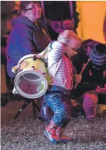  ??  ?? Tiree Music Festival starting them young as Alwin, two, drums up enthusiasm at the multi-award-winning family festival.