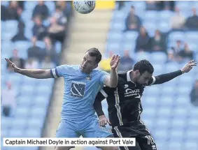  ??  ?? Captain Michael Doyle in action against Port Vale