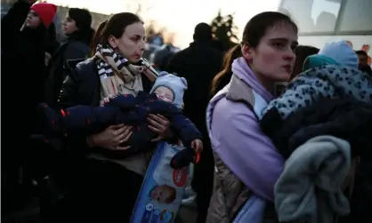  ?? Rhetoric.’ Photograph: Reuters ?? ‘When it comes to playing its part in mitigating the plight of hundreds of thousands of Ukrainian refugees seeking sanctuary in the west, the government is abjectly failing to live up to Mr Johnson’s
