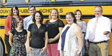  ??  ?? New Rappahanno­ck County Public School staff members are (from left) Michelle Papa, Kaitlin Ghelfi, James Murray, Danelle Sperling, Jennifer Deal, Bailey Bennett, Bethany Bostic and Mike Sheffield.