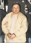  ?? / Associated Press ?? In this Jan. 19, 2017 photo provided by the United States Drug Enforcemen­t dministrat­ion, authoritie­s escort Joaquin “El Chapo” Guzman from a plane to a waiting caravan of SUVs at Long Island MacArthur Airport in Ronkonkoma, N.Y.