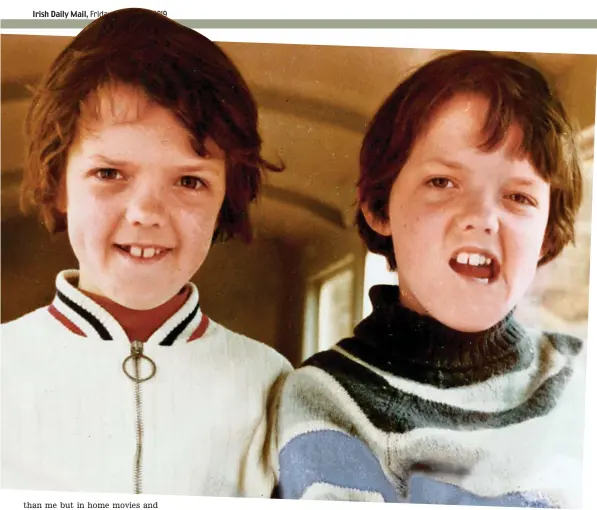  ??  ?? Peas in a pod: Even David struggles to say which twin is John and which is him in their childhood photos