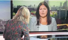  ?? ?? Lisa Nandy defends her party leader in a TV interview.