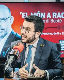  ?? Llibert Teixidó ?? Pere Aragonès a l’entrevista d’ahir a RAC1