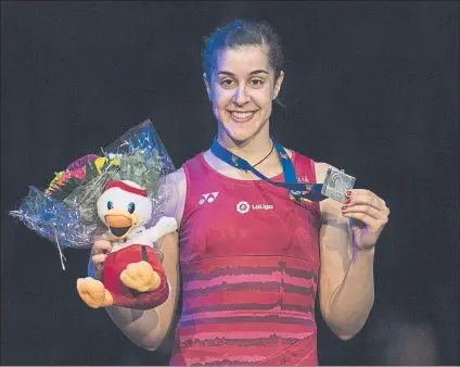  ?? FOTO: EFE ?? Carolina Marín se proclamó ayer campeona de Europa por tercera vez