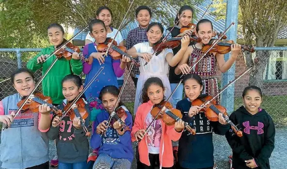  ??  ?? Corinna School pupils are proving classical music is for everyone.Back row, from left: Fay Nafatali, EJ Roebeck, Tatyana Sio-Smith. Middle row: Claudia Suailua, Veititi Alapati, Jillian Tupuse, Aggie Lisale. Front row: Miracle Solomona, Diana Uelese,...