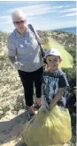  ?? Picture: GILLIAN McAINSH ?? SETTING THE EXAMPLE: Ethne Brouard and her grandson Axel Marshall, four, picked up litter during Saturday’s Marine Drive clean-up with Wessa