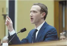  ?? AP PHOTO ?? GRILLED ON THE HILL: Facebook CEO Mark Zuckerberg testifies before a House panel in Washington yesterday.