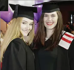  ??  ?? Alice Hoblyn from Wicklow Town, who graduated in Pre-university Science, and Codie Wright from Wicklow Town, who graduated in Forensics Applied Science.
