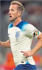  ?? ?? England captain Harry Kane with the One Love armband he was unable to wear in Qatar