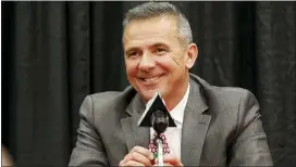  ?? JAY LAPRETE — THE ASSOCIATED PRESS FILE ?? Urban Meyer answers questions during a 2018news conference announcing his retirement in Columbus, Ohio.