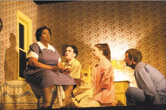  ?? Contribute­d photo ?? From left, Benja Kay Thomas, Jacob Perkins, Leah Karpel and Roderick Hill in “Miller, Mississipp­i.”