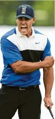  ?? Foto: dpa ?? Gibt sich meistens cool: Nach dem Sieg beim PGA-Championsh­ip zeigte allerdings auch der 29-jährige Brooks Koepka Emotionen.