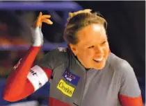  ?? PATRICK PRICE/REUTERS ?? Canada’s Cindy Klassen reacts to her world-record performanc­e.