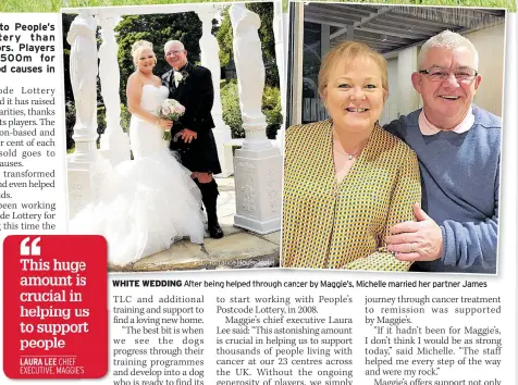  ?? PIC: Torrance House Hotel ?? WHITE WEDDING After being helped through cancer by Maggie’s, Michelle married her partner James